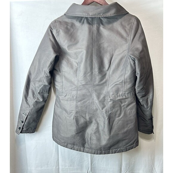 NAU‎ Womens S Goose Down Feather Gray Canvas Collared Zipped Jacket - Picture 9 of 10